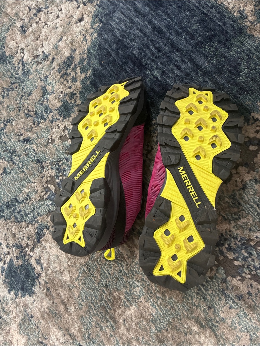 Merrell Pink Trail Shoes with Teal & Yellow Accents size 9.5 - Picture 3 of 7